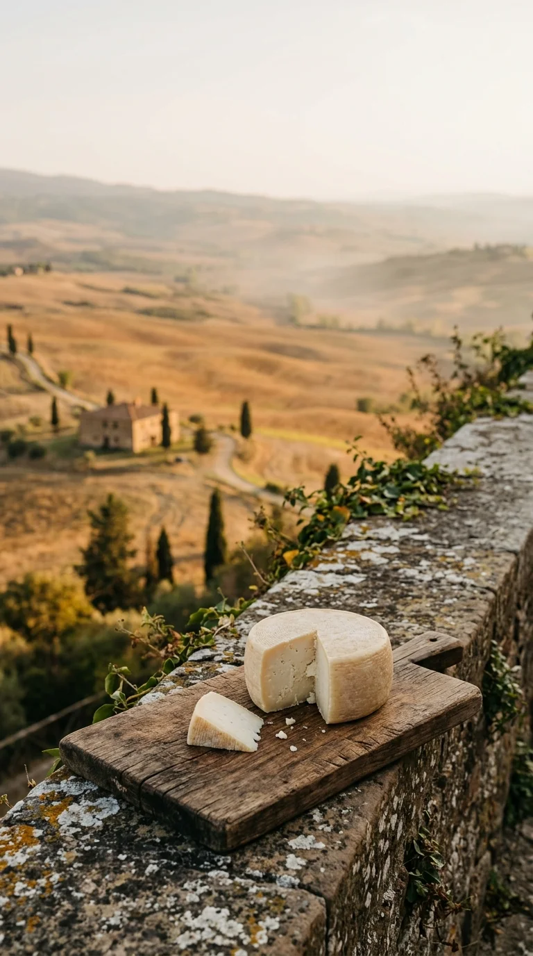 AI-created travel illustration evoking Pienza & Val d’Orcia; not documentary venue photography